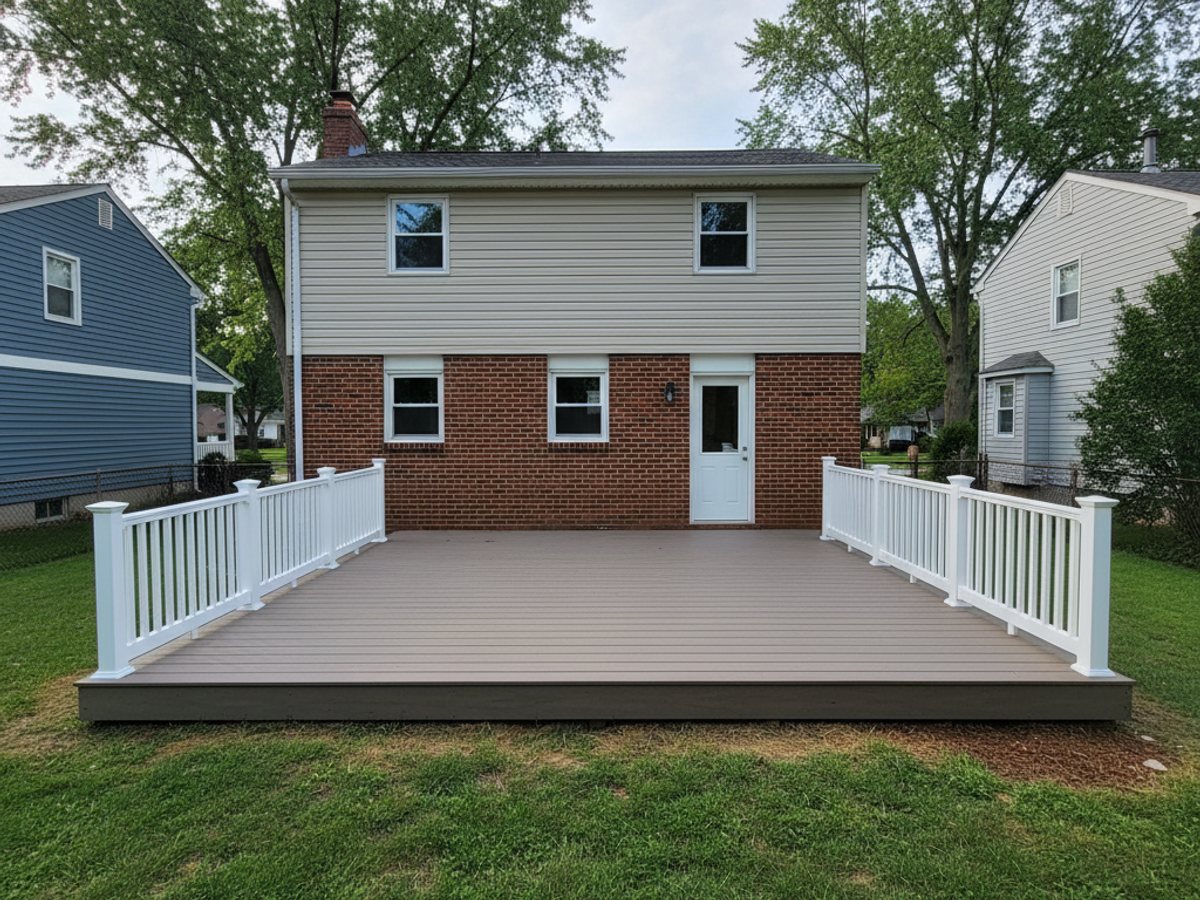 Summit Deck Co crew at work on a home in Endicott, NY